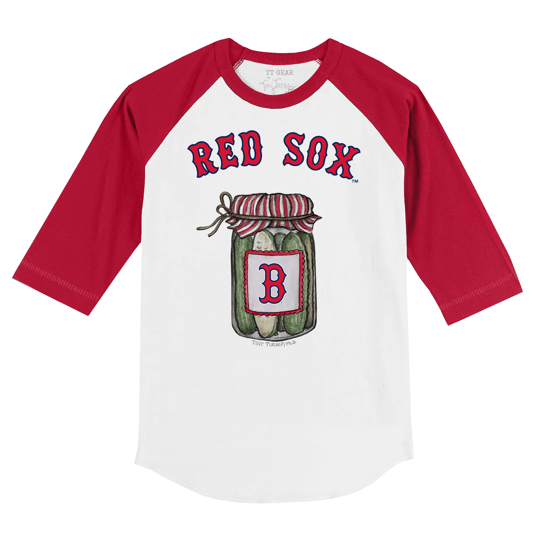Boston Red Sox Pickle Jar 3/4 Red Sleeve Raglan