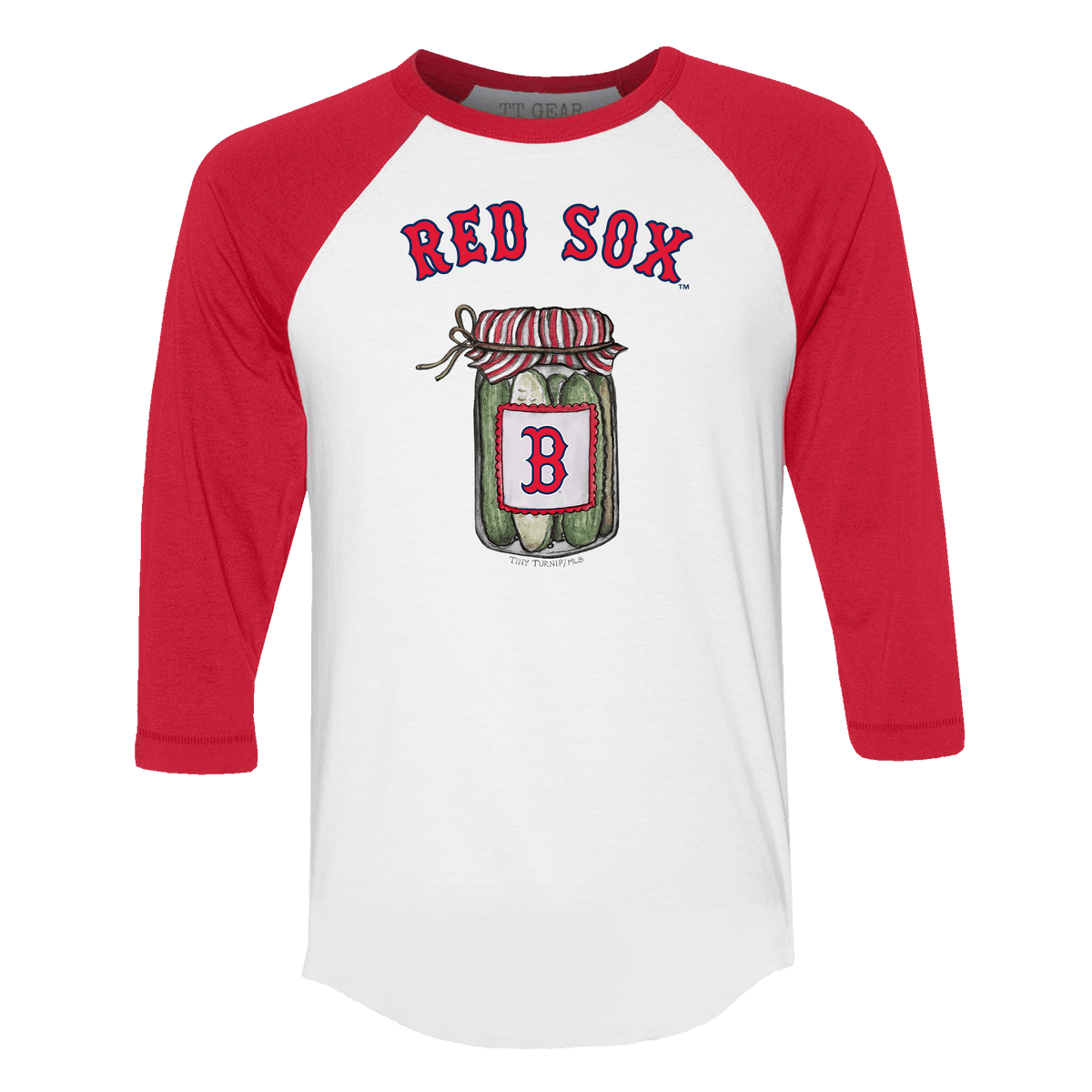 Boston Red Sox Pickle Jar 3/4 Red Sleeve Raglan