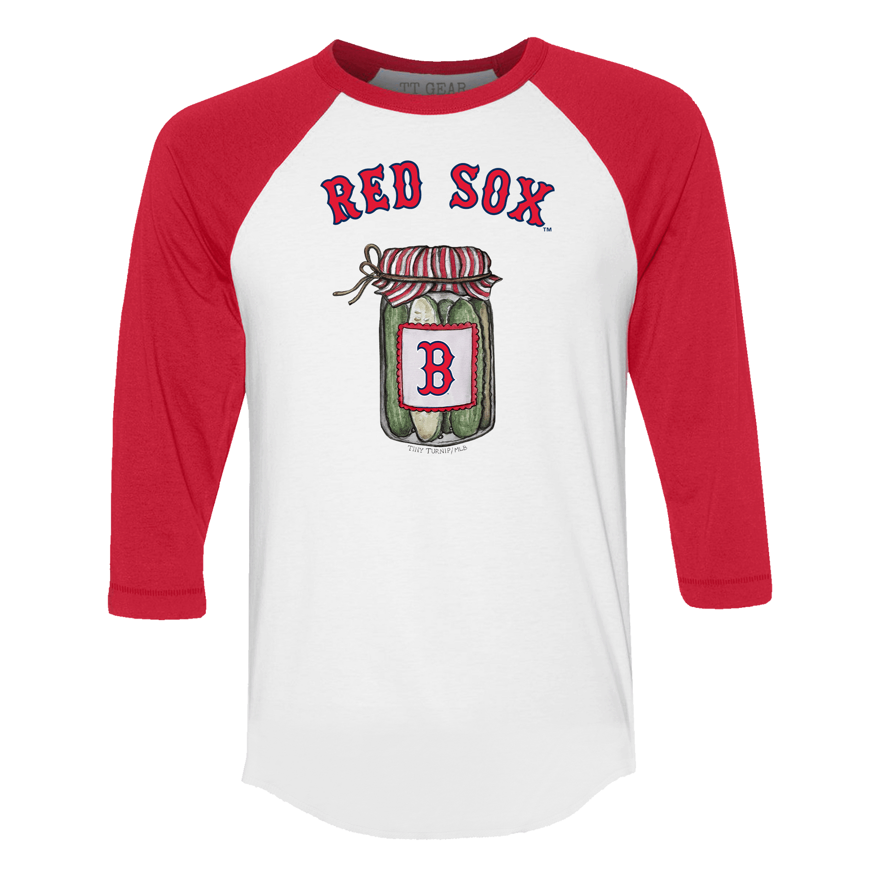 Boston Red Sox Pickle Jar 3/4 Red Sleeve Raglan