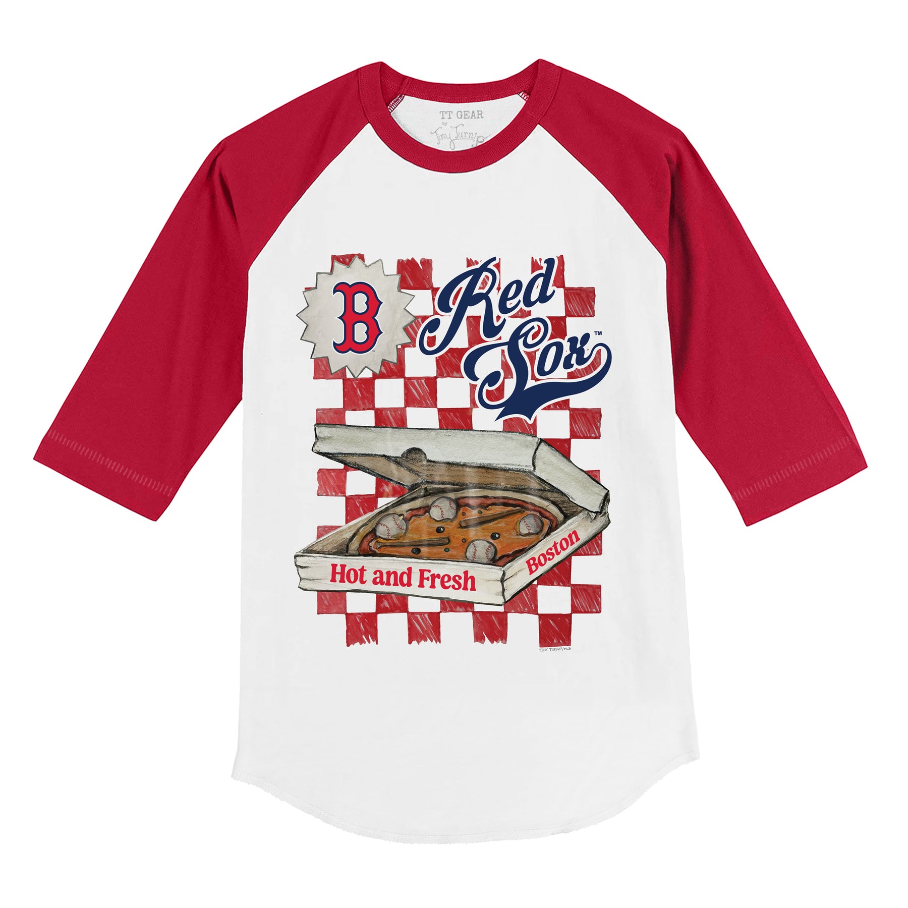 Boston Red Sox Pizza 3/4 Red Sleeve Raglan