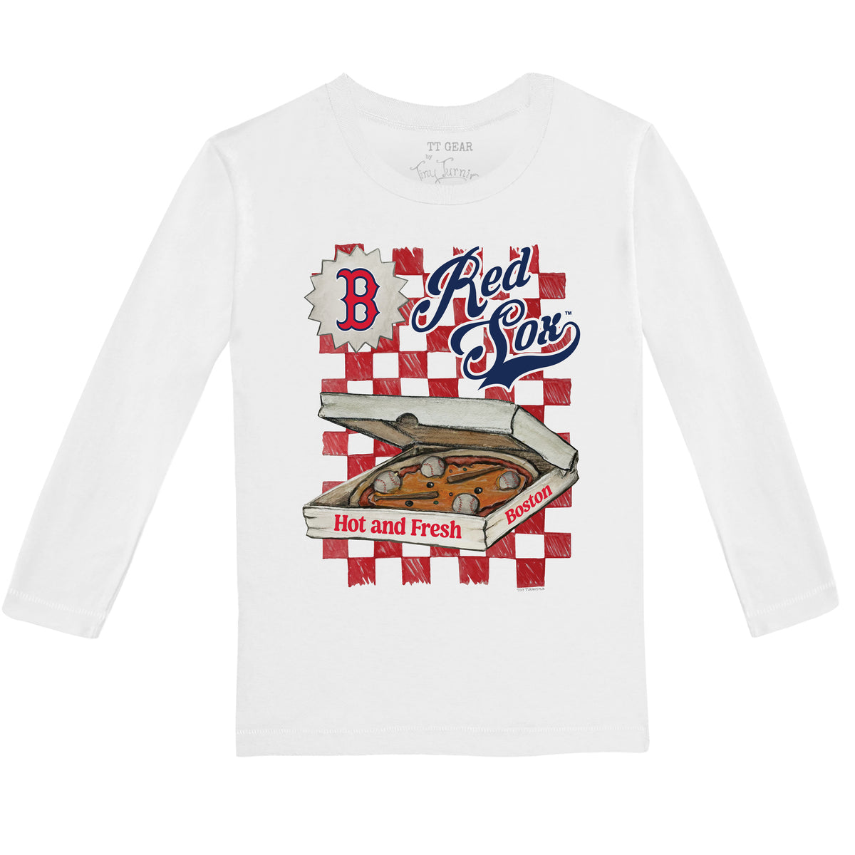 Boston Red Sox Pizza Long-Sleeve Tee Shirt