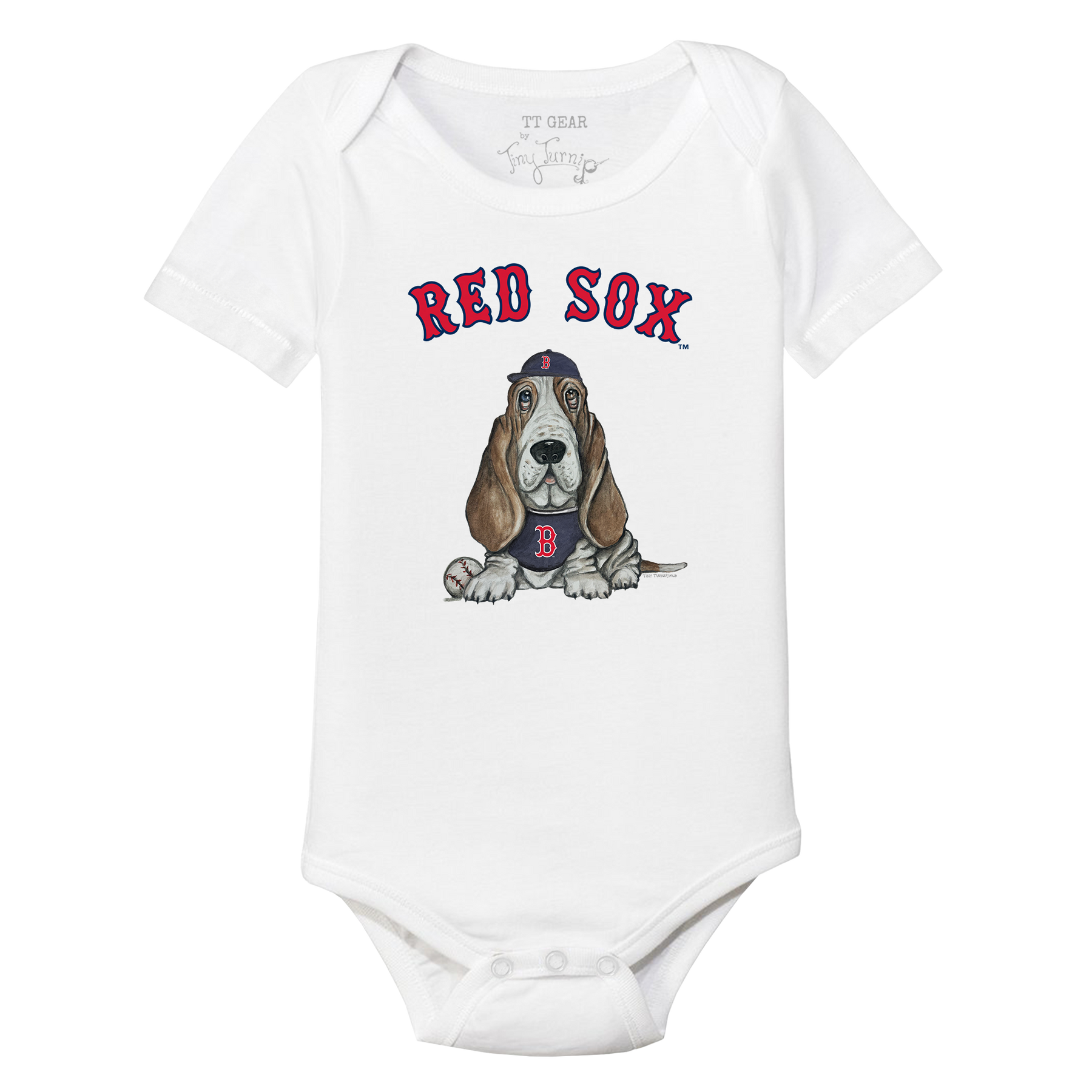 Boston Red Sox Puddy Short Sleeve Snapper - Tiny Turnip