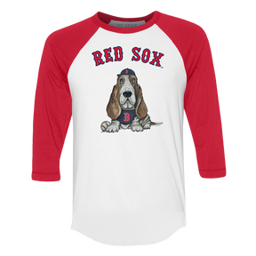 Boston Red Sox Puddy 3/4 Red Sleeve Raglan - Tiny Turnip