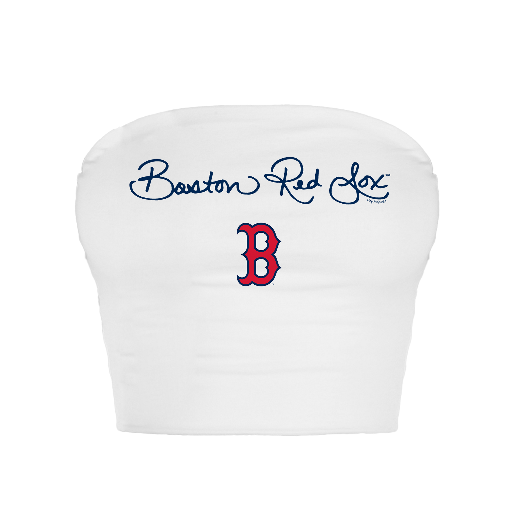 Boston Red Sox Logo Script Crop Tube Top