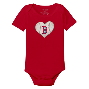 Boston Red Sox Stitched Heart Short Sleeve Snapper - Tiny Turnip