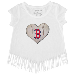 Boston Red Sox Stitched Heart Fringe Tee - Tiny Turnip