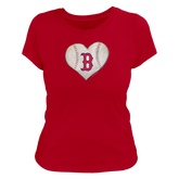 Boston Red Sox Stitched Heart Women's Tee Shirt - Tiny Turnip