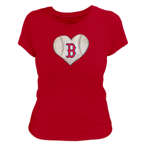 Boston Red Sox Stitched Heart Women's Tee Shirt - Tiny Turnip