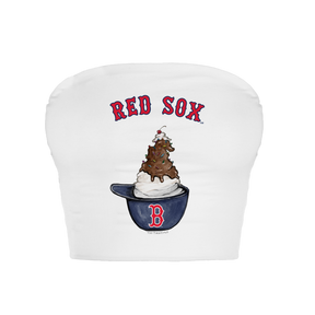 Boston Red Sox Sundae Helmet Crop Tube Top - Tiny Turnip