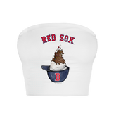 Boston Red Sox Sundae Helmet Crop Tube Top - Tiny Turnip