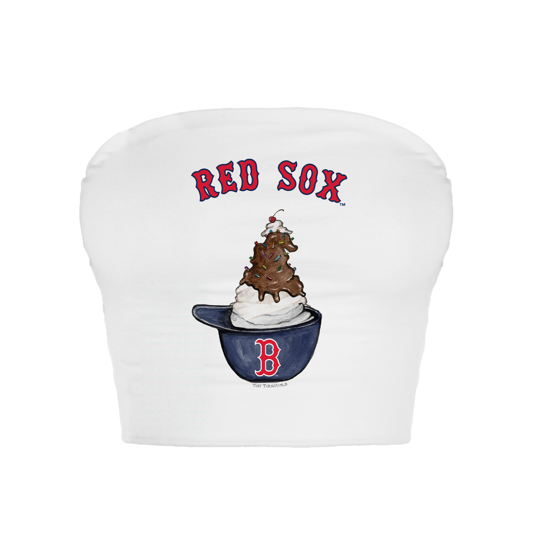 Boston Red Sox Sundae Helmet Crop Tube Top - Tiny Turnip