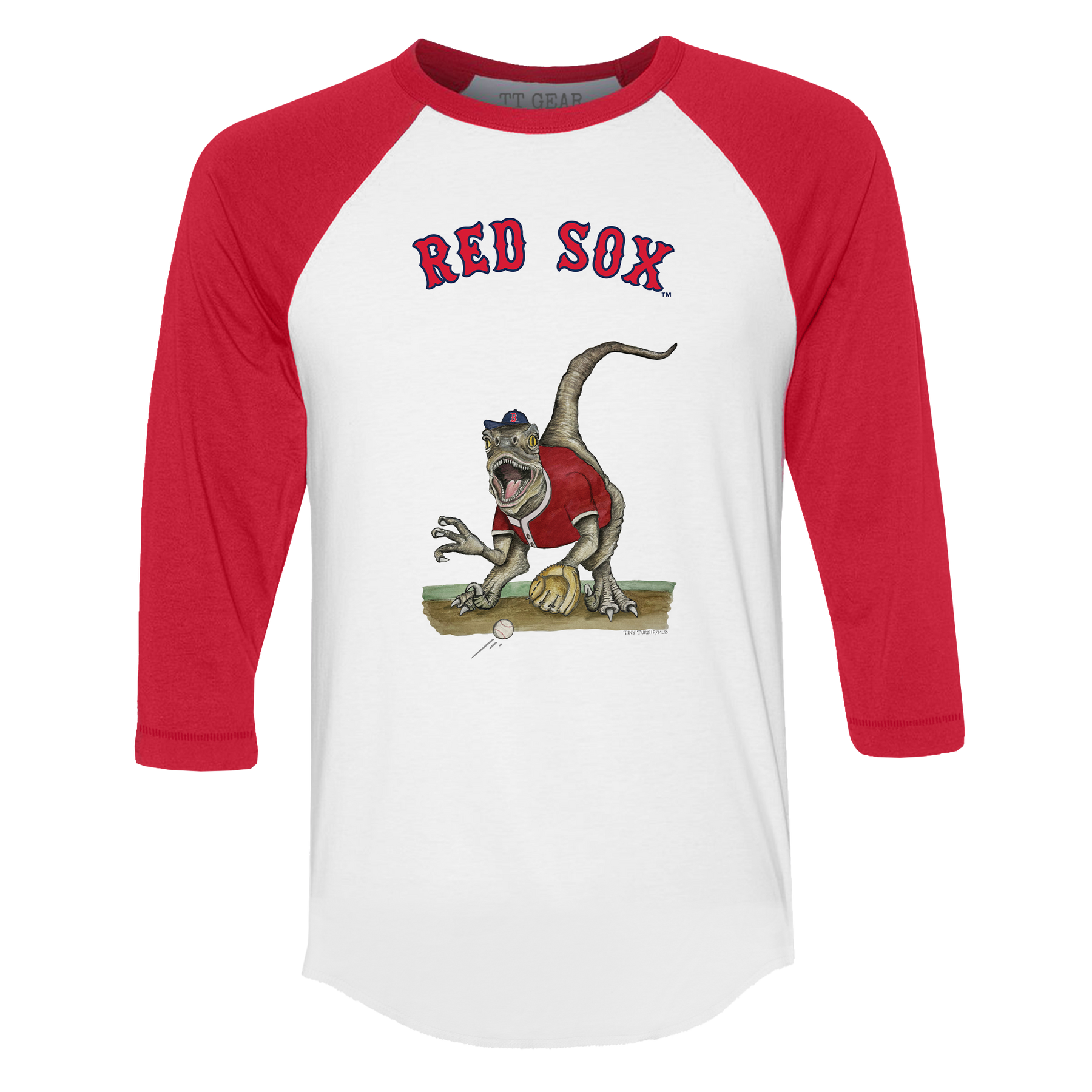 Boston Red Sox Velociraptor 3/4 Red Sleeve Raglan