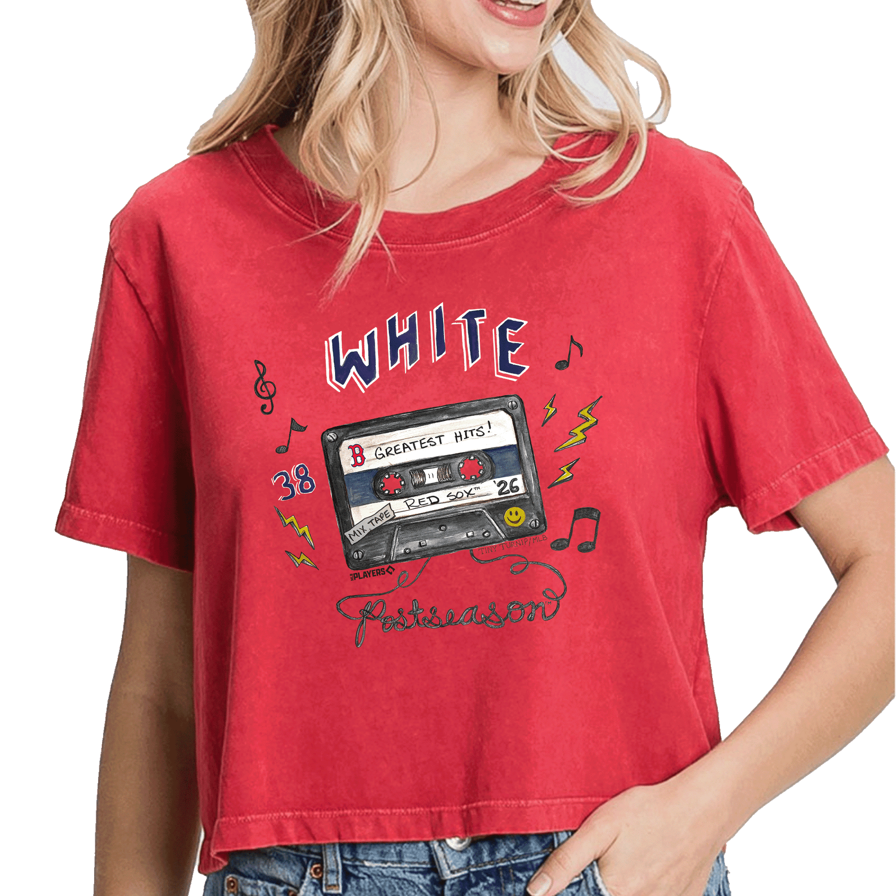 VIP Boston Red Sox Postseason '26 Vintage Crop Tee - Tiny Turnip
