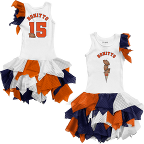 VIP Football: Triple Scoop w/ Name - Falling Mesh Dress - Tiny Turnip