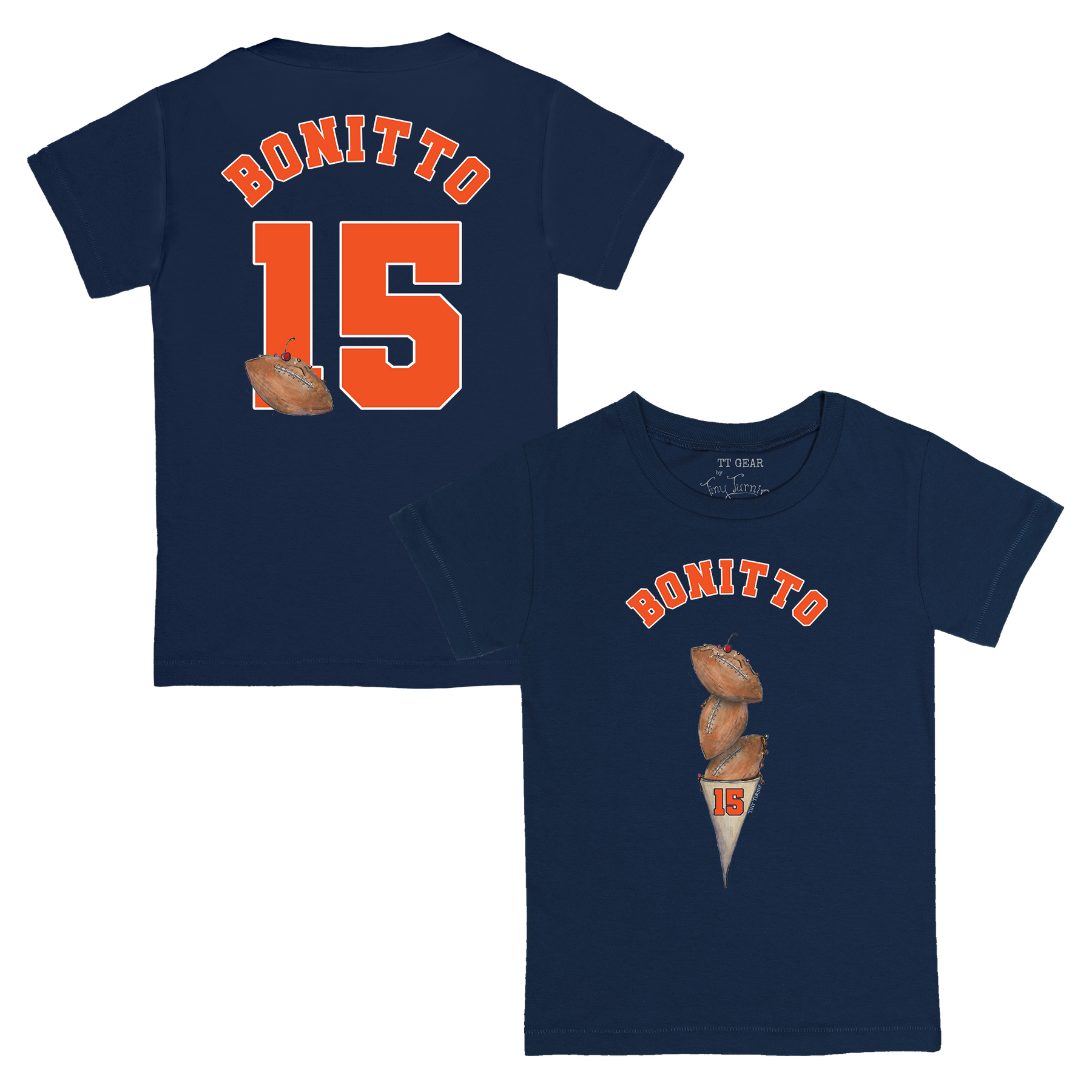 VIP Football: Triple Scoop w/ Name - Kid's Tee Shirt - Tiny Turnip