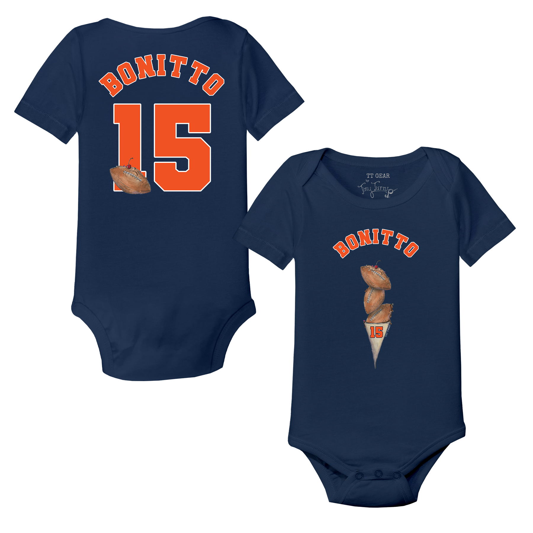 VIP Football: Triple Scoop w/ Name - Short Sleeve Snapper - Tiny Turnip