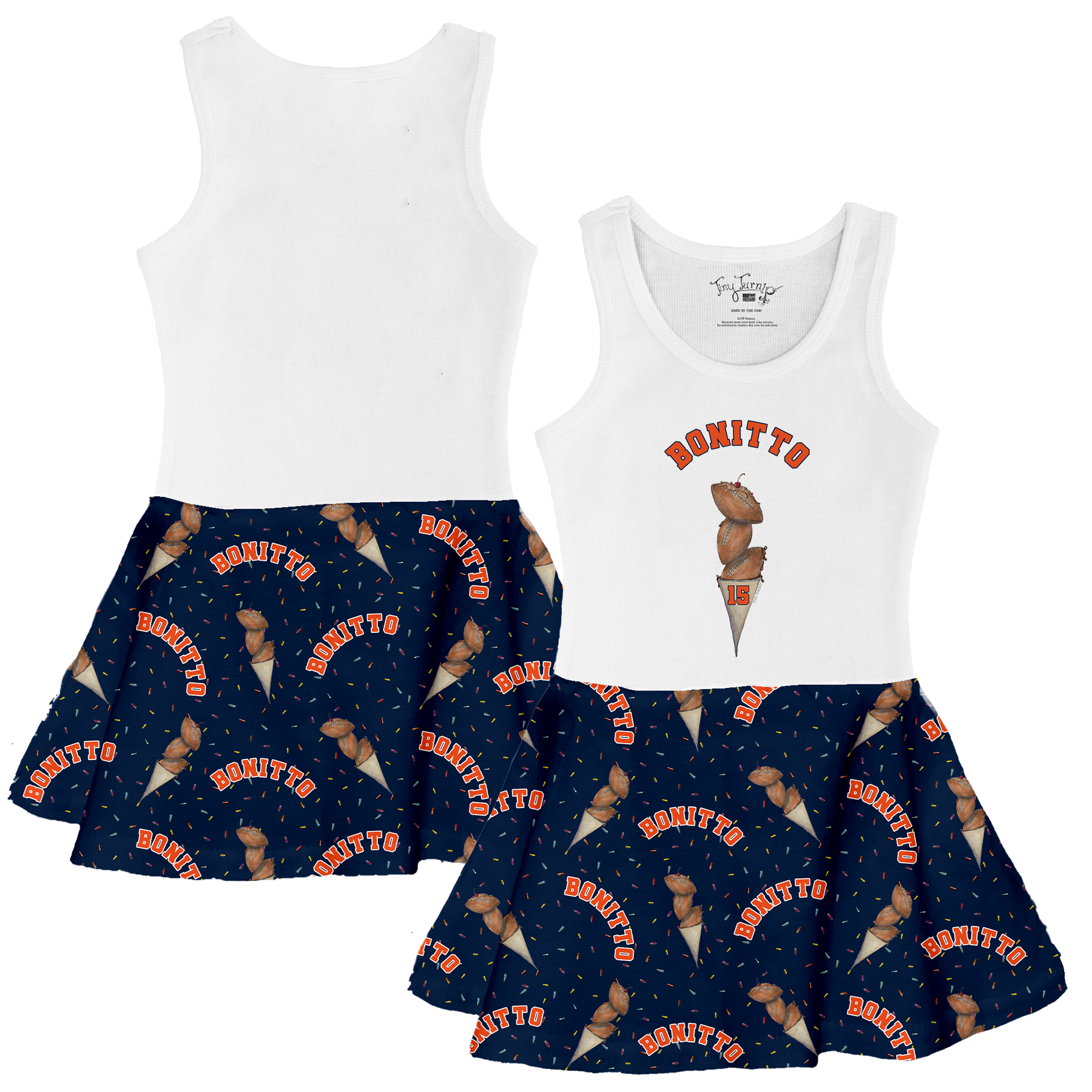 VIP Football: Triple Scoop w/ Name - Tank Swing Dress - Tiny Turnip