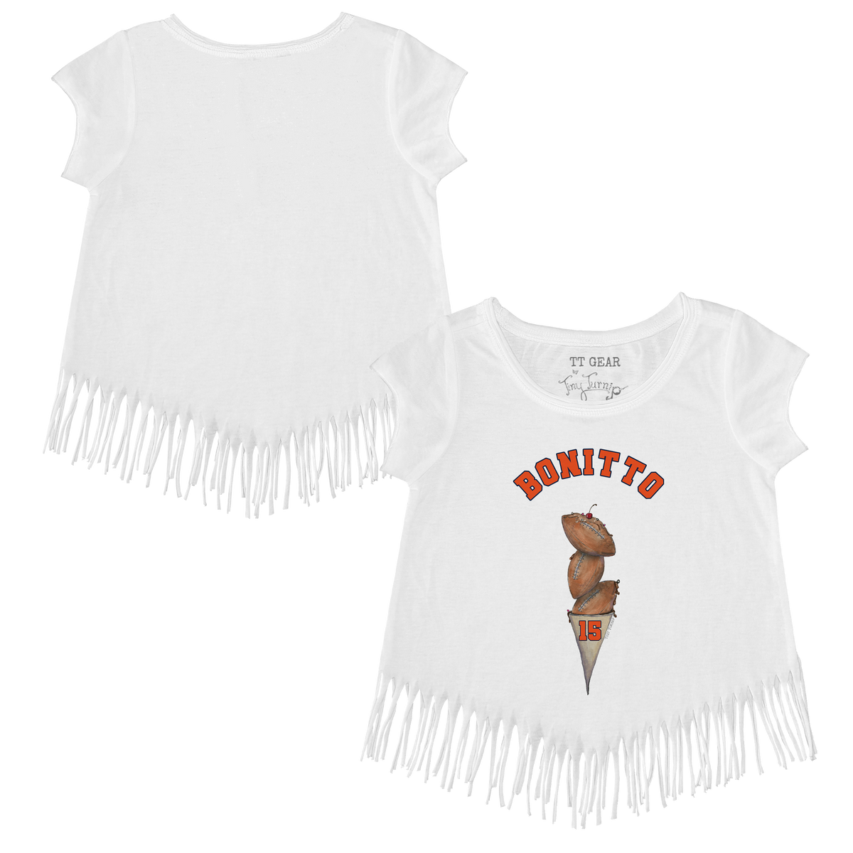 VIP Football: Triple Scoop w/ Name - Fringe Tee - Tiny Turnip