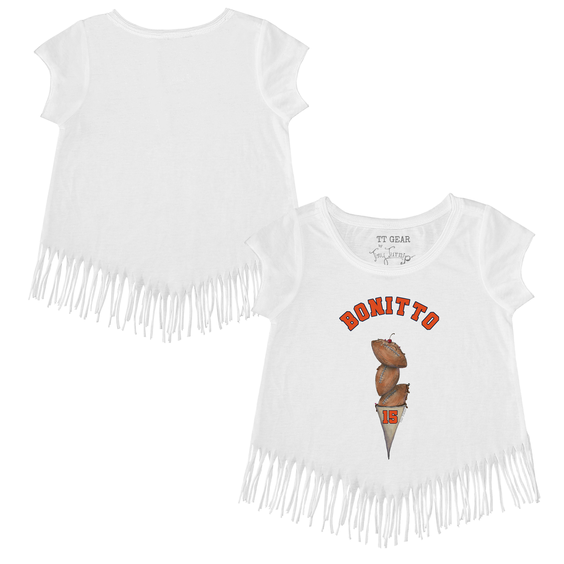 VIP Football: Triple Scoop w/ Name - Fringe Tee - Tiny Turnip