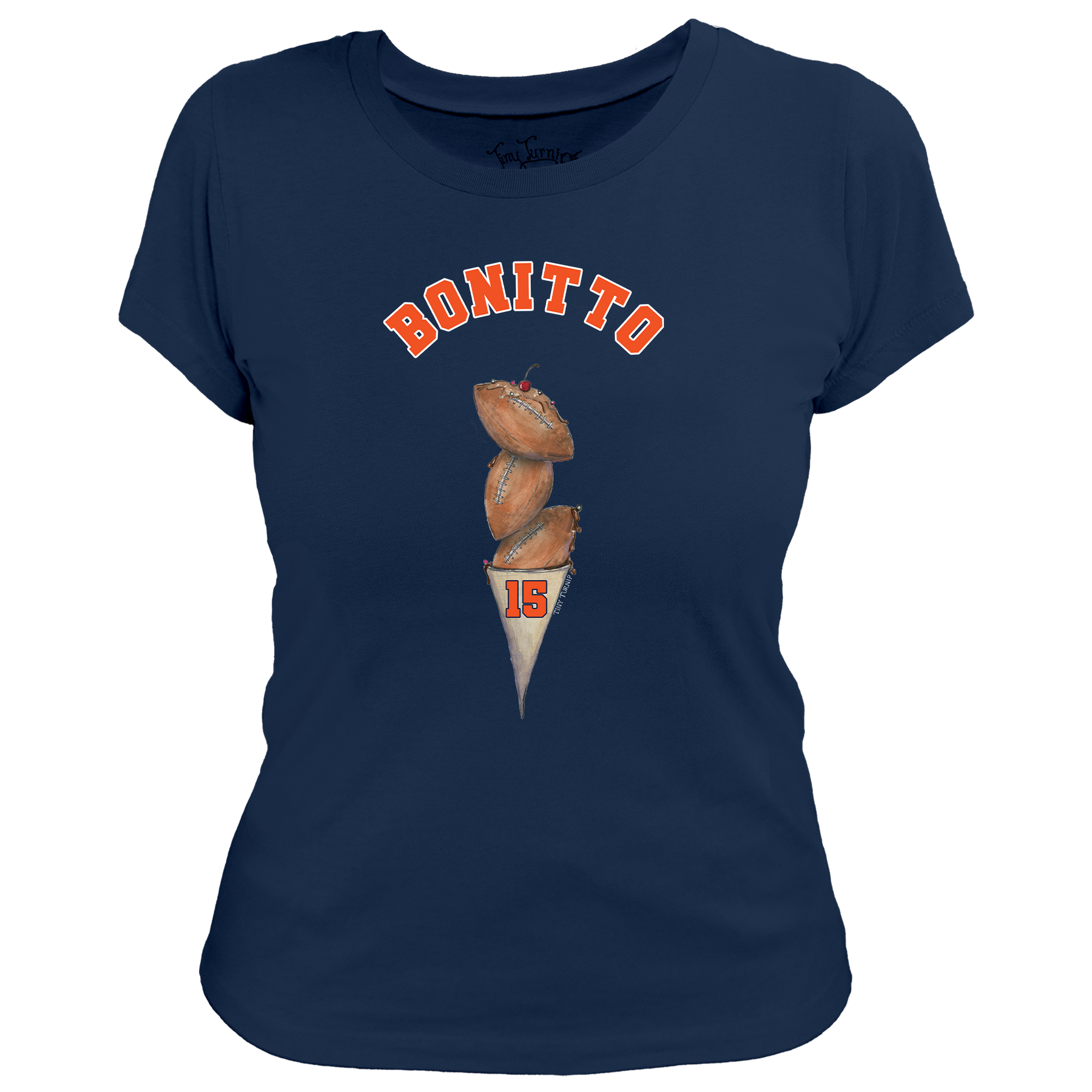 VIP Football: Triple Scoop w/ Name - Women's Tee Shirt - Tiny Turnip