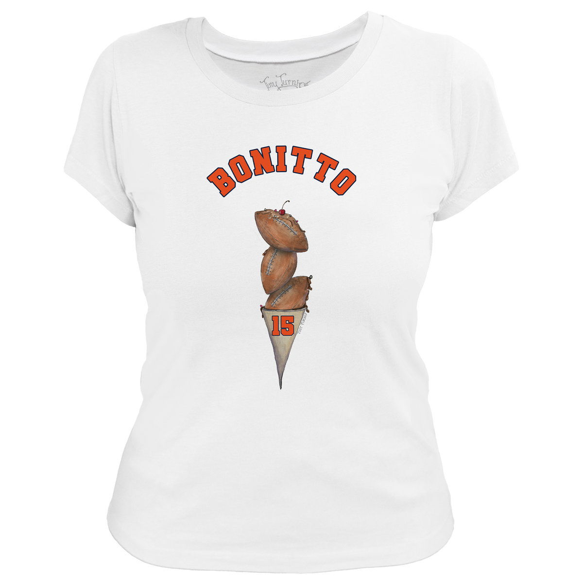 VIP Football: Triple Scoop w/ Name - Women's Tee Shirt - Tiny Turnip