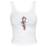 Candy Cane Ribbed Tank