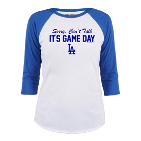 LA Dodgers Chelsea Freeman Game Day 3/4 Sleeve Raglan - Tiny Turnip