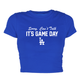LA Dodgers Chelsea Freeman Game Day Candice Fitted Crop Tee - Tiny Turnip