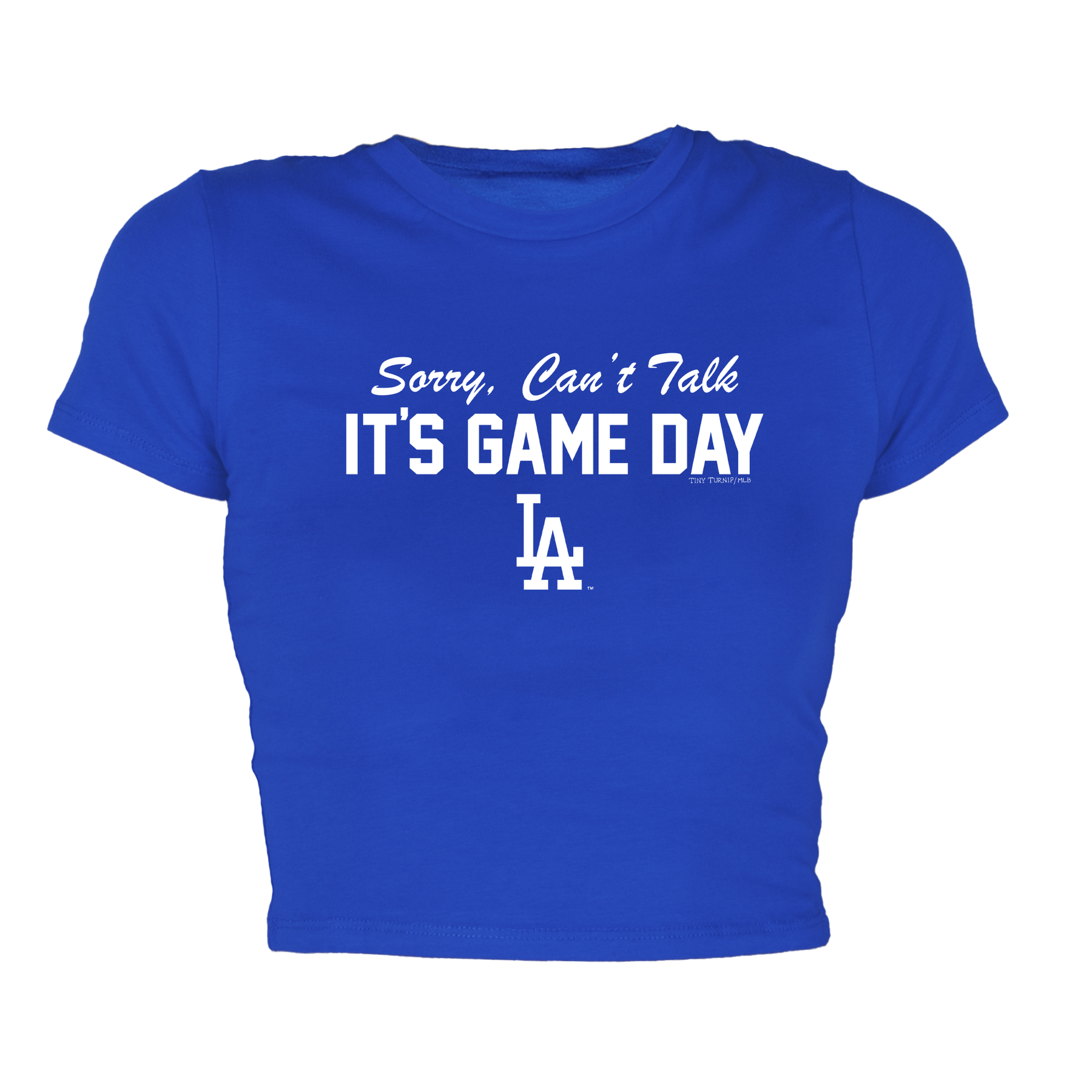 LA Dodgers Chelsea Freeman Game Day Candice Fitted Crop Tee - Tiny Turnip