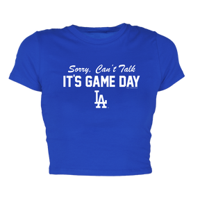 LA Dodgers Chelsea Freeman Game Day Candice Fitted Crop Tee - Tiny Turnip