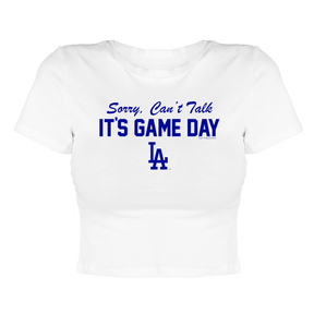 LA Dodgers Chelsea Freeman Game Day Candice Fitted Crop Tee - Tiny Turnip