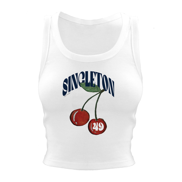 VIP Football: Cherry w/ Name, Number - Crop Tank