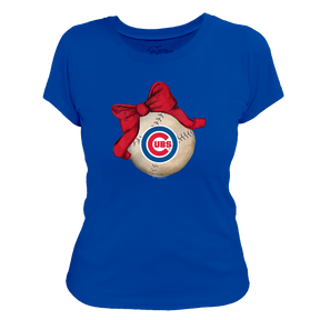 Chicago Cubs Baseball Bow Tee Shirt