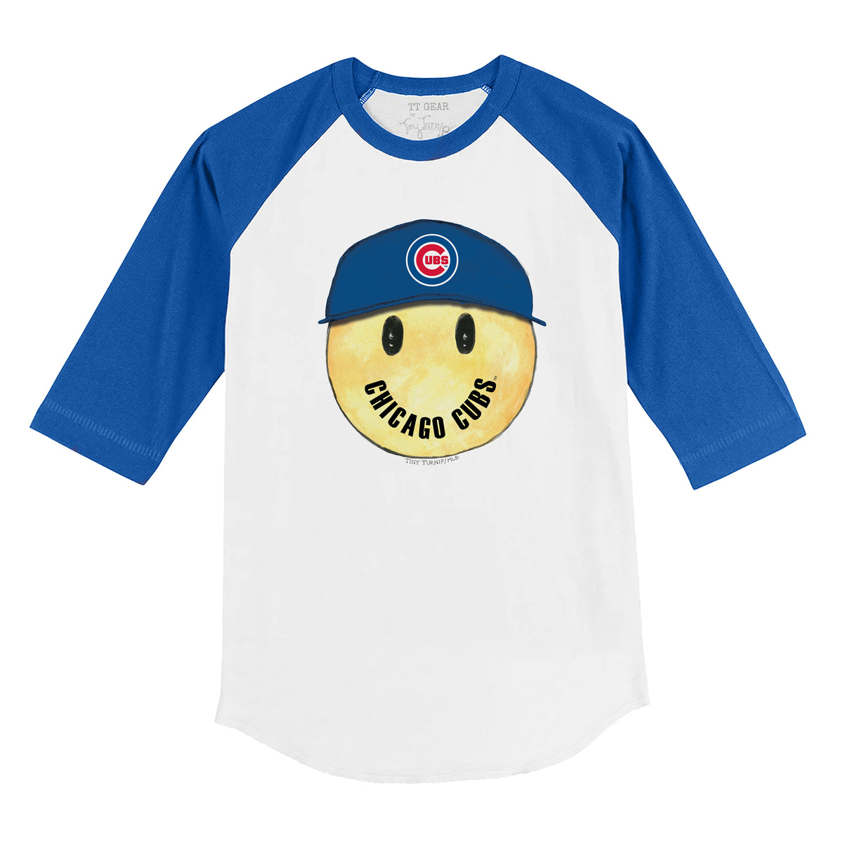 Chicago Cubs Smiley 3/4 Royal Blue Sleeve Raglan