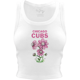 Chicago Cubs Blooming Baseballs Crop Tank - Tiny Turnip
