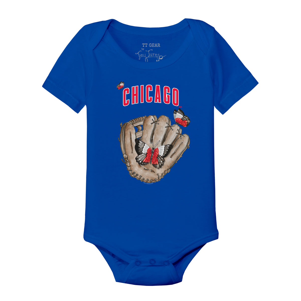 Chicago Cubs Butterfly Glove Short Sleeve Snapper