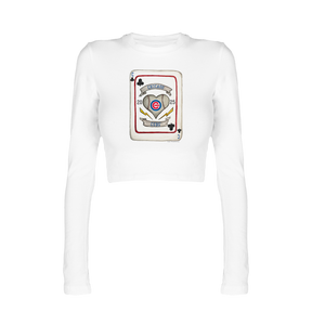 Chicago Cubs Card Candice Crop Long Sleeve
