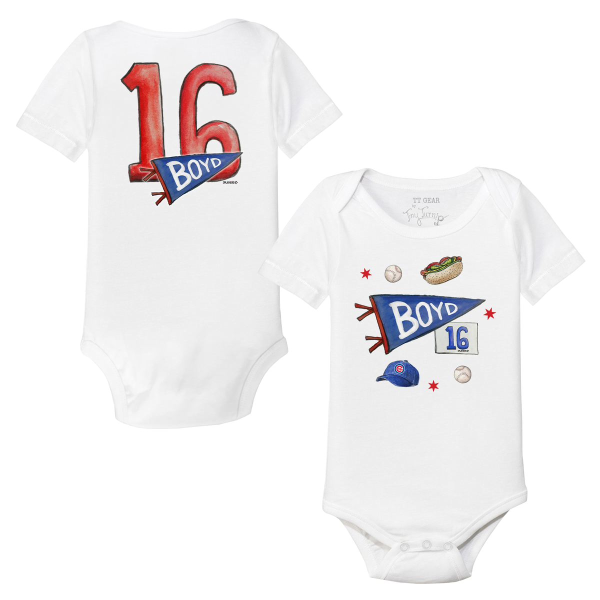 City Collage w/ Name, Number - Short Sleeve Snapper - Tiny Turnip