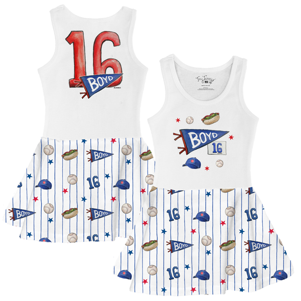 City Collage w/ Name, Number - Tank Swing Dress - Tiny Turnip