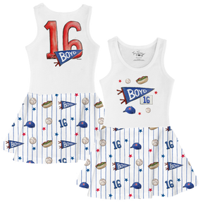 City Collage w/ Name, Number - Tank Swing Dress - Tiny Turnip