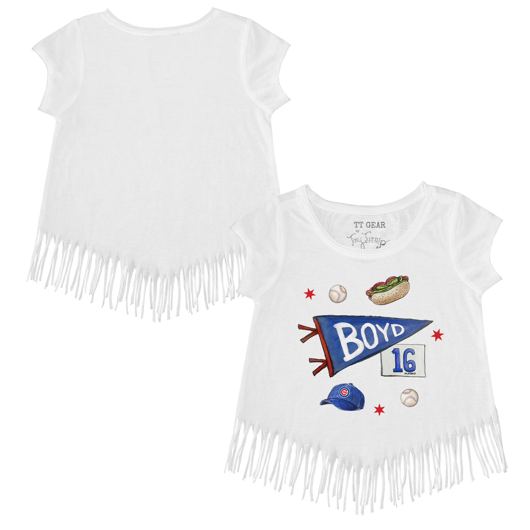 VIP MLB MLB City Collage w/ Name, Number - Fringe Tee - Tiny Turnip