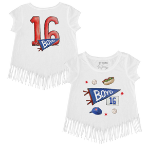City Collage w/ Name, Number - Fringe Tee - Tiny Turnip