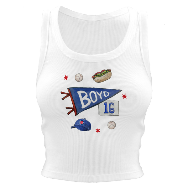 VIP MLB City Collage w/ Name, Number - Crop Tank - Tiny Turnip