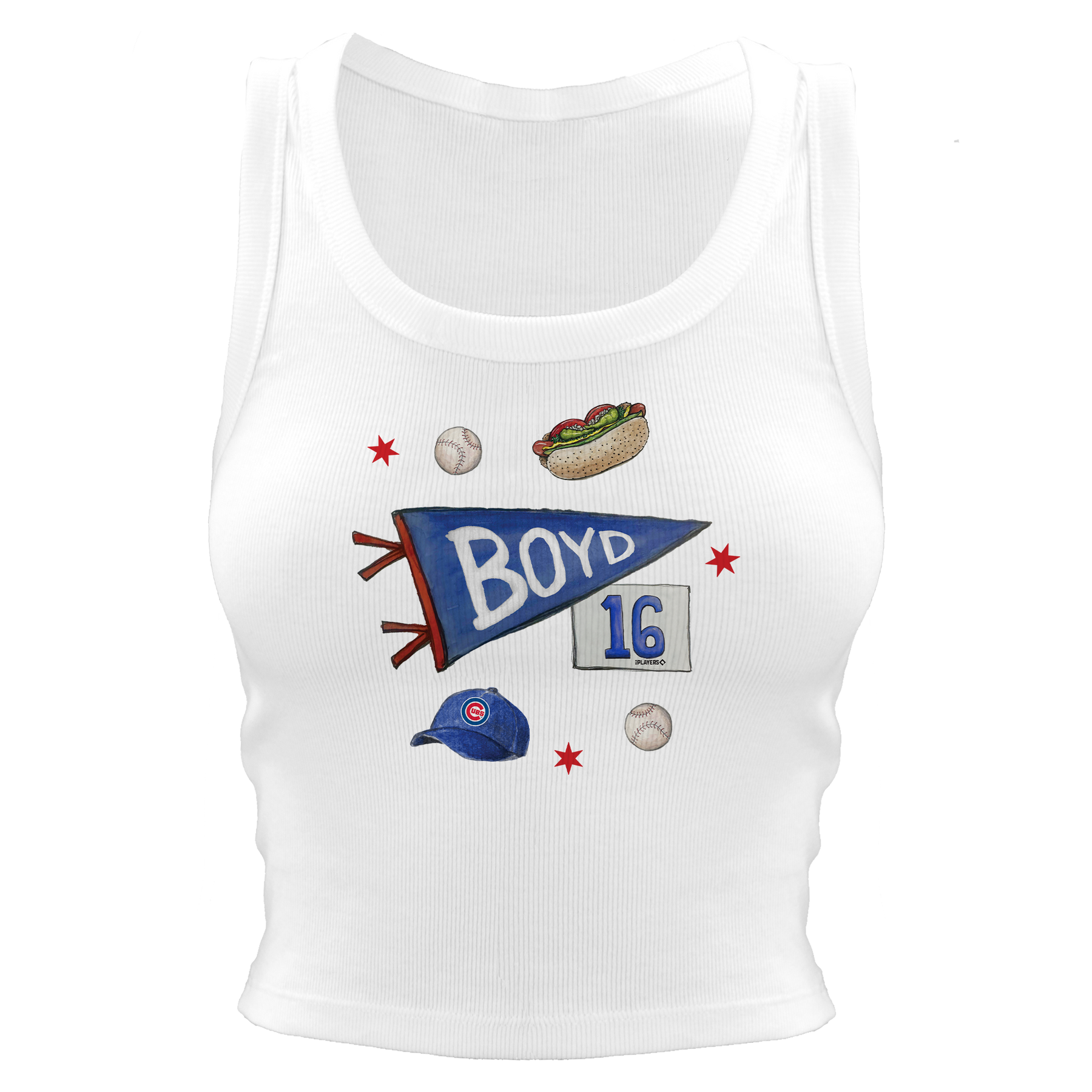VIP MLB City Collage w/ Name, Number - Crop Tank - Tiny Turnip