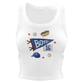 VIP MLB City Collage w/ Name, Number - Crop Tank - Tiny Turnip