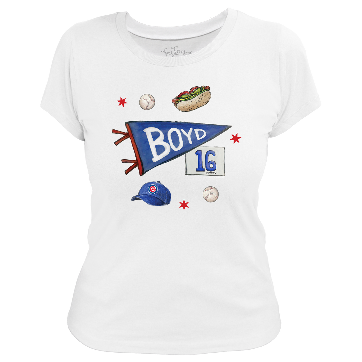 VIP MLB City Collage w/ Name, Number - Women's Tee Shirt - Tiny Turnip