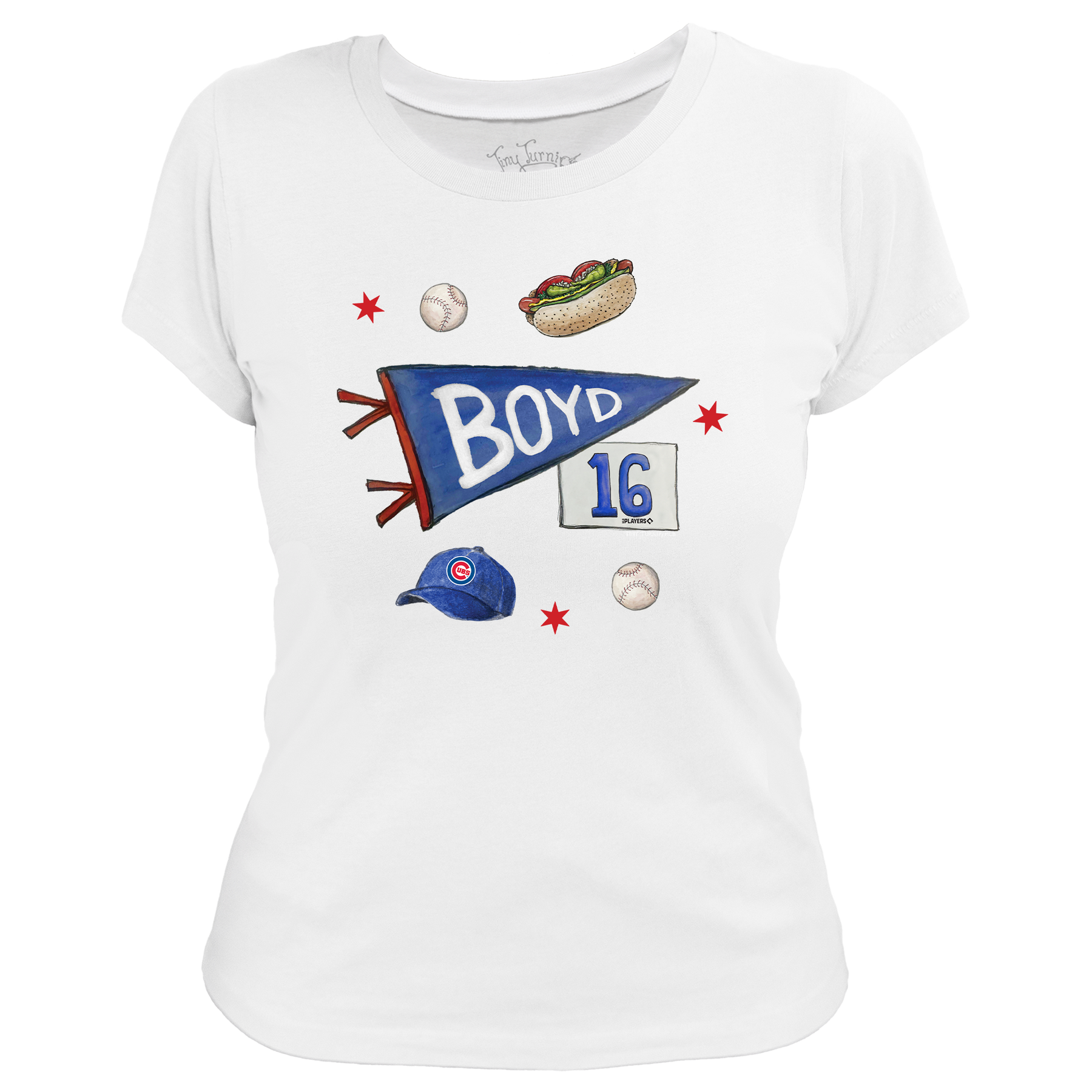 VIP MLB City Collage w/ Name, Number - Women's Tee Shirt - Tiny Turnip