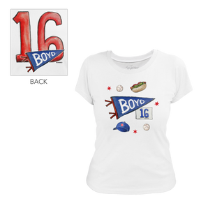 City Collage w/ Name, Number - Women's Tee Shirt - Tiny Turnip