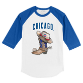 Chicago Cubs Cowboy Boot 3/4 Royal Blue Sleeve Raglan