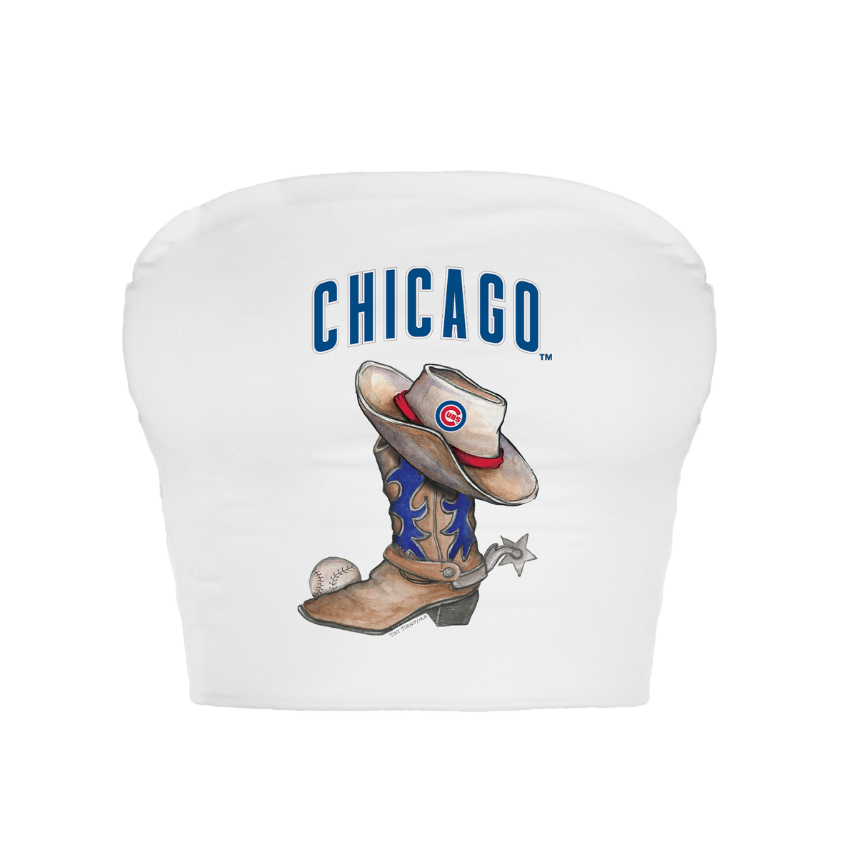 Chicago Cubs Cowboy Boot Crop Tube Top